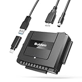 SUIDEK USB 3.0 zu SATA IDE Adapter, Externer IDE Festplatten Auslesen Adapter für universelle 2.5/35 Zoll HDD/SSD Festplatten, IDE SATA zu USB Konverter mit 12V/2A Netzteil
