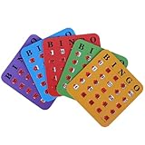 Slide-Bingo-Karten – 5er-Pack Wiederverwendbare Shutter-Bingo-Bretter, Interaktive Fingerspitzen-Spielkarten, Tragbares Logik-Lern-Bingo-Set | Unterhaltsames Partyspiel Für Klassenzimmer, Familienfeie
