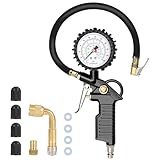 Diealles Shine® Reifendruckprüfer mit Flexiblem Schlauch, Reifenfüller für Auto, Motorrad, Manometer Messbereich: 0-16 BAR/220 PSI