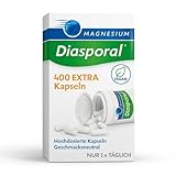 Magnesium-Diasporal 400 EXTRA Kapseln | Hochdosierte 400 mg Magnesium Kapseln | Vegan, geschmacksneutral und leicht zu schlucken | Ideal bei erhöhtem Bedarf | Glutenfrei und laktosefrei | 20 Stück