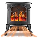WXJHNYBS Elektrische Heizung, Automatische Abschaltung Bei Überhitzung Elektro Heizlüfter Gehärtetes Glas Simuliert 3D-Flammen Elektrischer Heizkörper Wohnzimmer Büro
