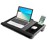 Laptopunterlage für Bett mit Mausunterlage & Handgelenkauflage, Superlicht Laptop Kissen für max. 17 Zoll Notebook, mit Telefonhalter - No 008312862-0001