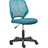 Yaheetech Bürostuhl Ergonomisch Schreibtischstuhl ohne Armlehnen Drehstuhl mit Rücklehne Arbeitsstuhl höhenverstellbar 136 kg belastbar Türkis