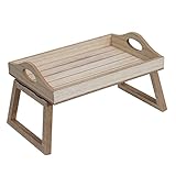 Campingtisch, tragbares Bambusbett-Frühstückstablett, zusammenklappbarer Laptop-Schreibtisch, Tee-/Essens-Serviertisch, Kaffee-/Picknicktischhalter, Campingtisch für den Außenbereich (Farbe: Weiß