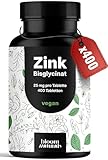 Zink Tabletten hochdosiert 25mg - 400 Tabletten hochdosiert mit Zink-Bisglycinat - Vegan und produziert in Deutschland - Laborgeprüft - Verpackung kann variieren
