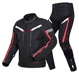BLUEZY Wasserdichter Motorradanzug Für Herren, Motorradkombi, Motorradjacke Und -Hose Mit CE-Protektoren Motorrad Abnehmbare Rüstung Schutzkleidung Herren, Motorrad Spotlich B,M