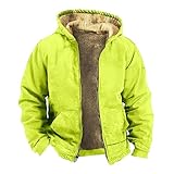 Generisch Men's Color Pure Hoodie Brown Cloth Fleece Jacket Autumn And Winter Warm Casual Sports Coat Fashion Trend Must Größentabelle Herren Jacken (Yellow, XXXL)