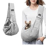 mymai Hundetragetasche, Wendbarer Transporttasche für Hunde und andere Haustiere bis 15 kg Tragetuch Hund Haustier Hundetasche für Spaziergang Aktivitäten im Freien und Ausflüge (Grau)