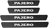 4 Stück Auto Carbon Fiber Einstiegsleisten Türschweller für Mitsubishi Pajero, rutschfeste Anti KratzTrim Scuff Styling Szubehör