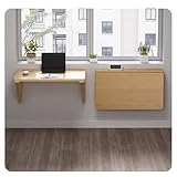 RAUMPA Klapptisch Wand, Kleiner, Wandtisch 80x50cm, Wandklapptisch Aus Massivholz, Platzsparender Schwimmender Drop-Leaf Schreibtisch für Arbeitszimmer Laptoptisch Esstisch