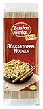 Bamboo Garden - Süßkartoffel Nudeln | Breite Nudeln mit einer feinen Note von Süßkartoffel | Ideal für würzige Saucen, pikante Wok-Gerichte | Schnell zubereitet | 250 g im Beutel