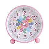 VOSSOT Wecker, Kinderwecker Digital Ohne Ticken, Lautloser Lernwecker Lernuhr Kinderuhr Kompak Analog Wecker für Jungen und Mädchen - Reisewecker mit Nachtlicht, Snooze und Batteriebetrieben