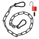 Stahlkette mit Karabiner, Kette zum Aufhängen, 0.51m Kette Edelstahl, Edelstahlkette Schwarz, Metallkette aus Edelstahl, Gliederkette für Gartentor, Haustiere, Zäune, Käfige, Torkette mit Schloss