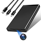 Tebetu Kleine Kamera ohne WLAN, Tragbare Powerbank überwachungskamera HD 1080p, Mini Kamera mit Akku Outdoor 10000mAh mit Nachtsicht für innen und außen,Zuhause, im Büro, im Freien, etc.