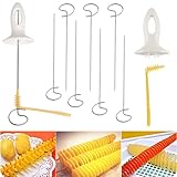 THATSRAD 12 Teiliges Spiral Chips Kartoffelschneider Set Edelstahl Kartoffel Twister Spirale Chips Kartoffel-Spirale Cutter mit Griff & Spiralschneider Stäbchen Kartoffel Twister für Kartoffelturm