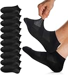 FORVEVO Sneaker Socken Herren 43-46, Atmungsaktive Baumwolle Sportsocken, Laufsocken Kurz, Halbsocken Quarter (Schwarz/10 Paar)