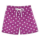famyily Moderne Badeshorts für Jungen, gepunktet, violett, Mitte des Jahrhunderts, elastisch, für kleine Jungen, 2T, Polka Dots Purple Mid Century Modern, 122