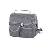 PRETYZOOM 1stk Tragetasche Isolierte Lunchtasche Einkaufstasche Für Frauen Handgepäck Für Männer Waschbare Lunchtasche Lunchpaket Für Männerarbeit Herren-einkaufstasche Grey