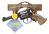 Schrödel J.G. 1068271 Scorpion antik: Spielzeugpistole für Zündplättchen-Munition, passend für Cowboys und Sheriffs, 8 Schuss, 22 cm, grau / silber (106 8271)