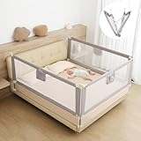 Bettgitter für Kleinkinder, Bettschutzgitter Kinderbettgitter für Kinder Babybettgitter Klappbar, Kinderbett Kinderbettschutzgitter Rausfallschutz Bett - 3er-Packungen (200 * 200 * 180cm)