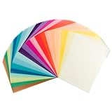 Ideen mit Herz 100 Transparentpapiere, DIN A4, 20 Farben, 130 g/m² | buntes Papier zum Basteln, Scrapbooking, Kartengestaltung, DIY u.v.m.