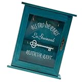 VALICLUD Wandmontierte Vintage Holzkiste Schlüsselaufbewahrungskoffer mit Glatter Oberfläche Retro Dekoration für Eingangsbereich Praktische Aufbewahrungsbox