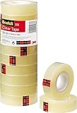 Scotch Transparentes Klebeband 508- 10 Rollen - 15mm x 33m - Durchsichtiges Allzweckband für Schule, Heim und Büro