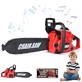 Kids Chainsaw, Spielzeugkettensäge 17 x 5 x 5 Simulation Kids Chainsaw Elektrikkettensägenspielzeug mit Sound- und Rutschschlüsselbatterie-Batterie-Batterie-Batterie-Kettensägen-Konstruktionstool tun