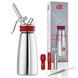 ISI Sahnespender 500ml, Gourmet Whip Plus, 0.5 Liter, aus hochwertigem Edelstahl, Betrieb Sahnekapseln, für Sahne, warme und kalte Saucen, Suppen, Espumas und Desserts