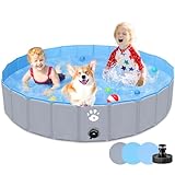 Gindoly Hundepool,Faltbare Hundepools für Kleine, Mittlere&Große,Swimmingpool Planschbecken Hundebadewanne Faltbarer für Hunde und Katzen,Abriebfest&Rutschfest-120 * 30cm