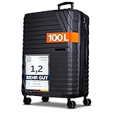 Cocoono Hartschalenkoffer XL Groß – 95L - 104L Volumen – 8 Rollen 360° drehbar – Leichter ABS Koffer mit TSA Schloss & Teleskopgestänge – Reisekoffer, Koffer Groß, Trolley (anthrazit, XL)