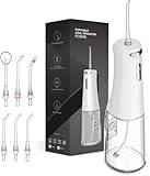 Water Flosser for Teeth Cordless - 4 Modi Oral Irrigator 300ML Braces Flossers Cleaner,Wiederaufladbar Portable IPX7 Waterproof Oral Irrigator Professional Flossing Cleaning Picks for Home Travel