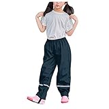 Spritumn-Home Kinder-Regenhose, vollständig wasserdichte Überhose für Kinder, dünn, winddicht, atmungsaktiv, reißfest, unisex, Regenhose für Kinder Gr. 86/92 cm, dunkelblau