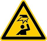 Aufkleber Warnzeichen „Warnung vor Hindernissen im Kopfbereich“ Folie nach ISO 7010 W020 | SL 5-30 cm Made in Germany, Größen Name: Ø10 cm