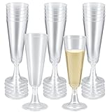 XxinXrong 20 Stück 140 ml Sektgläser, Champagnergläser, Sektflöten, Sektkelch, Dessertbecher Biergläser Champagnerflöten Kunststoff Wiederverwendbare Transparente für Partys, Hochzeiten, Geburtstage