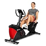 Hop-Sport Liegeergometer HS-070L - Liegeheimtrainer mit Bluetooth & App-Steuerung, 12 Trainingsprogramme, 16 Widerstandsstufen – Sitzergometer max. Nutzergewicht 150 kg rot