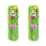 Weihnachts-Damen-Socken, warm, atmungsaktiv, mittig in der Wade, Plüschsocken, niedlich, weich, schnell trocknend, Socken Netzstrumpfhose Blau Damen (Green, One Size)