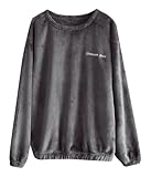 shownicer Flanell Pyjama Schlafshirt Herren Flauschige Plüsch Schlafanzugoberteile Winter Warme Pyjama Tops Bequeme Sleepshirt Loungewear Teenager Jungen A Dunkelgrau XL