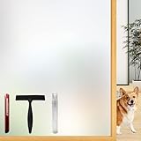 Lovepea Milchglasfolie Fensterfolie Selbsthaftend, Sichtschutzfolie Statisch, mit Installationswerkzeug ideal für Homeoffice, Badezimmer und Türen 44,5 x 200 cm