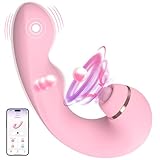 Butterfly Vibrator Sex Spielzeug für die Paare, 3 IN 1 Silikon Zungenlecken Vibratoren für sie Klitoris Stimulator, Anal Vibrator mit 10 Vibration 5 Pulsing, Erotisches Sexspielzeug Frau Massagestab