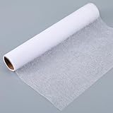 Bügelvlies Stoff, 1 Rollen 30 × 450 cm Leichtes Bügelvlies zum Verstärken, Beidseitig Haftend für Nähhandwerk Basteln Heimwerken Stickereien (Weiß)
