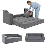 PTKG Big Sofa mit Schlaffunktion Wohnzimmer Couch Bodensofa Schlafsofa Boneless Couch Cloud Sofa mit Tiefer SitzfläChe Keine Montage Erforderlich 2-in-1 Schlafsofa für Das Wohnzimmer