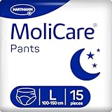 MoliCare® Pants Night - Inkontinenzhosen bei mittlerer Blasenschwäche in der Nacht für Männer und Frauen | zuverlässig & diskret | Größe L (100-150 cm Hüftumfang), 15 Stück