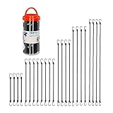 Relaxdays Spanngummi mit Haken, 24er Set, Fahrrad Gummispanner Gepäckträger, 5 Größen, Universal Gepäckspanner, schwarz