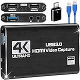 HDMI Video Capture Card for Switch, 4K Externe Capture Card für Streaming mit USB 3.0 und 2K 30FPS Game Capture for Nintendo Switch/PS5/Xbox/PS4/Steam Deck