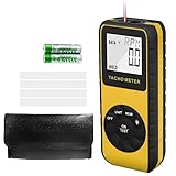 Foto-Drehzahlmesser Berührungslos 7,0-99.999 RPM Geschwindigkeitsmesser, Laser Automotive Tachometer, Drehzahlmesser Tester für Auto LKW Motorrad Motor Rasenmäher mit Datenspeicher (AIOMEST AI-9235C)