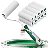 Lackwalzen Set 10 Stück 110 mm x 15 mm inkl. 3K-Bügel | Schaumstoffwalzen für Lack, Lasur & Grundierung | Feinwalzen für glatte Oberflächen | Lackierrollen für Möbel & Türen