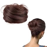 GWAWG Dutt Haarteil mit Haargummi Haarknoten Haarteil Dünnes Haar Fake Dutt Haarbun Haarteile echthaar Frauen Haargummi mit Haaren Haarverlängerung Haardutt Hochzeiten Party Alltag (Dunkelbraun)