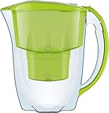 AQUAPHOR Wasserfilter Jasper Hellgrün inkl. 1 MAXFOR+ Filter I Reduziert Kalk & Chlor I Karaffe für 2,8l I Tischwasserfilter I Passt in die Kühlschranktür