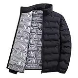 Schwarz,S,Herren Daunenjacke Outdoor Winddichte Oberbekleidung Winter Freizeit Warm Verdickt Mode Stehkragen Daunenmäntel